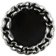 Gombík s čiernou a čiernou striebornou 20 mm haberdashery Gombík s čiernou a čiernou striebornou 20 mm haberdashery