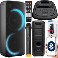 BLUETOOTH REPRODUKTOR USB SD PRENOSNÉ RÁDIO VEŽA LED MIKROFÓN DIAĽKOVÝ SET