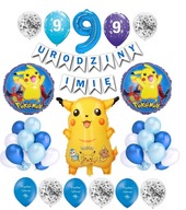 Sada Pokemon Pikachu Balloons 9 narodeniny + meno Sada Pokemon Pikachu Balloons 9 narodeniny + meno