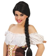 ČIERNA dlhá parochňa s vrkočom karneval ADDAMS ČIERNA dlhá parochňa s vrkočom karneval ADDAMS