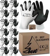 12 párov pracovných rukavíc BEST BLACK&WHITE ochranné rukavice veľkosť 9/L 12 párov pracovných rukavíc BEST BLACK&WHITE ochranné rukavice veľkosť 9/L
