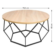 Diamantový konferenčný stolík 70 cm svetlý dub LOFT