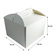 Krabičky s uškom na vysokú tortu 34x34X25cm - 10 ks