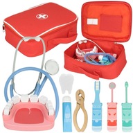 LITTLE DOKTOR SET DENTIST Drevená TAŠKA 18 kusov stetoskop LITTLE DOKTOR SET DENTIST Drevená TAŠKA 18 kusov stetoskop