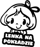 Nálepka LENKA V AUTE do auta 18x15 farieb Nálepka LENKA V AUTE do auta 18x15 farieb