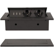 Zapustená zásuvka skrytá v doske stola 2x230V + 3x USB - Bez napájania Zapustená zásuvka skrytá v doske stola 2x230V + 3x USB - Bez napájania