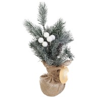 Zasnežený vianočný stromček z juty s ozdobou 28 cm Goliáš