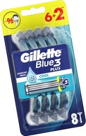 Jednorazový holiaci strojček GILLETTE Blue3 PLUS Cool 6+2 kusy Jednorazový holiaci strojček GILLETTE Blue3 PLUS Cool 6+2 kusy