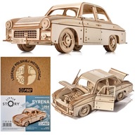Malý príbeh Drevené poľské 3D puzzle autíčko - FSO Syrena 105 Malý príbeh Drevené poľské 3D puzzle autíčko - FSO Syrena 105