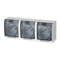 HERMES Zásuvka 3x bez 16A IP44 biela 0323-01 HERMES Zásuvka 3x bez 16A IP44 biela 0323-01