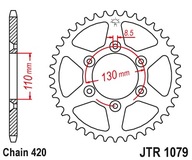 JT ZADNÉ OZNAČENIE CPI 50SM '06-12 (JTR1079.53)* (REŤAZ 520) JT ZADNÉ OZNAČENIE CPI 50SM '06-12 (JTR1079.53)* (REŤAZ 520)