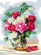 KRÍŽOVÉ VYŠÍVACIE PLÁTNO 30x40 - RUŽE - 3002 KRÍŽOVÉ VYŠÍVACIE PLÁTNO 30x40 - RUŽE - 3002