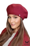 Dámsky hladký BERET - bordová farba - AFRAH Dámsky hladký BERET - bordová farba - AFRAH
