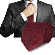 Elegantná pánska klasická bordová károvaná kravata