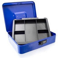 Trezor na peniaze/úspory, modrý, 30 cm, pevný úložný box