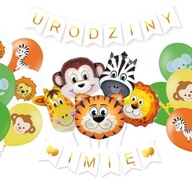 Sada narodeninových zvieratiek balónikov zvierat v zoo Sada narodeninových zvieratiek balónikov zvierat v zoo