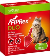 Fiprex Duo Mačky a fretky proti blchám a kliešťom