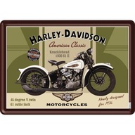 Kovová pohľadnica Harley-Davidson Motocykel