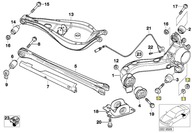 Sada BMW excentrický čap ramena zbiehavosti E46