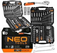 Sada nástrčných kľúčov 1/2 3/8 1/4 Neo Tools 219 ELEMENTS CRV CASE