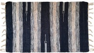 Koberec s boho strapcami 100% bavlnený prírodný koberec - tmavá zmes