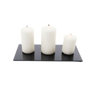 Čierny sklenený stojan na sviečky, čierny sklenený svietnik 15x30 cm