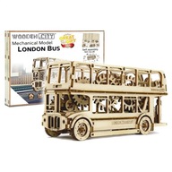 Drevený model auta 3D puzzle Londýnsky autobus Wooden.City