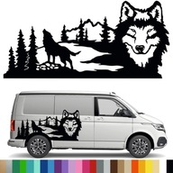 NÁLEPKA Grafika pre karavan a karavan WILK LAS WILD ANIMAL 45x96 NÁLEPKA Grafika pre karavan a karavan WILK LAS WILD ANIMAL 45x96