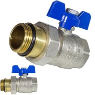 KOHÚT GUĽOVÝ, KOHÚT S KARTOU, 1'' PALCE, DN25, S MOTÝLIKOU, MODRÁ KOHÚT GUĽOVÝ, KOHÚT S KARTOU, 1'' PALCE, DN25, S MOTÝLIKOU, MODRÁ