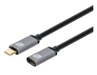 USB-C 3.2 Gen2 M/F predlžovací kábel 1m 100W 5A