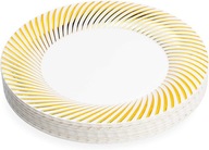 Plastové zlaté taniere BEAUTIFUL, viacnásobné, 10 ks
