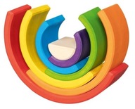 Rainbow Farebné drevené kocky pre batoľa Goki