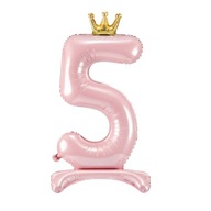 Balóny k 5. narodeninám Korunka z ružového zlata stojace číslo Narodeniny 84 cm 1ks Balóny k 5. narodeninám Korunka z ružového zlata stojace číslo Narodeniny 84 cm 1ks