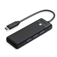 HUB USB-C Orico PAPW3AT-C3-015-BK-EP 3x USB-A čítačka kariet 5Gbps, čierna