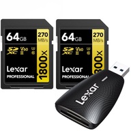 2x KARTA LEXAR PRO 64GB 1800X UHS-II V60 + ČÍTAČKA 2x KARTA LEXAR PRO 64GB 1800X UHS-II V60 + ČÍTAČKA