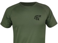 Rýchloschnúce khaki rybárske tričko s nápisom PIKE
