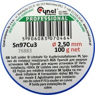 CÍN NA MEDENÉ SPÁJKOVANIE VIAZAČ DRÔT 2,5mm, 100g CÍN NA MEDENÉ SPÁJKOVANIE VIAZAČ DRÔT 2,5mm, 100g