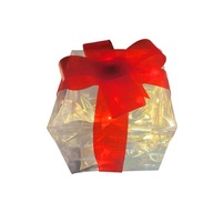 Osvetlené darčekové krabičky Vianočná mašľa na červenej 13cm