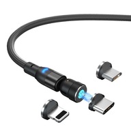 MAGNETICKÝ KÁBEL 540 stupňov 3A RÝCHLE NABÍJANIE 3 ADAPTÉRY MAGNETICKÝ KÁBEL 540 stupňov 3A RÝCHLE NABÍJANIE 3 ADAPTÉRY