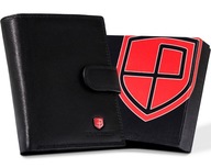 Čierna kožená pánska peňaženka PETERSON s množstvom kariet