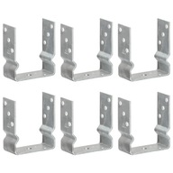 Stĺpové kotvy, 6 ks, strieborné, 12 x 6 x 15 c