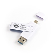 pendrive 64 GB USB 3.0 USB-C + SVADOBNÉ GRAVÍROVANIE pendrive 64 GB USB 3.0 USB-C + SVADOBNÉ GRAVÍROVANIE