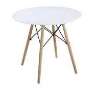 Okrúhly stôl v škandinávskom štýle 80 x 80 x 75 cm biely