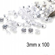Šperkové kamienky, kvalita AAAAA, 100 kusov, 3 mm