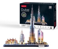 PUZZLE 3D CITYLINE LED Dubaj 182el Panorama BLOCKS