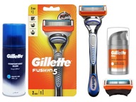 GILLETTE FUSION 5 holiaci strojček na holenie + gél na holenie 75 ml + PRO BALZAM