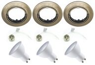 3x SET HALOGÉNOVÉ SVIETIDLÁ + GU10 LED OKRUHOVÁ MOSADZ 3x SET HALOGÉNOVÉ SVIETIDLÁ + GU10 LED OKRUHOVÁ MOSADZ