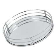 STRIEBORNÝ KOVOVÝ PODANÍK SO ZRKADLOM 30cm okrúhly STRIEBORNÝ KOVOVÝ PODANÍK SO ZRKADLOM 30cm okrúhly