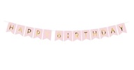Ružový banner Happy Birthday