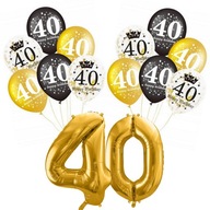 SET 40. NARODENINY, KONFETTI balóniky, číslo 100 cm SET 40. NARODENINY, KONFETTI balóniky, číslo 100 cm